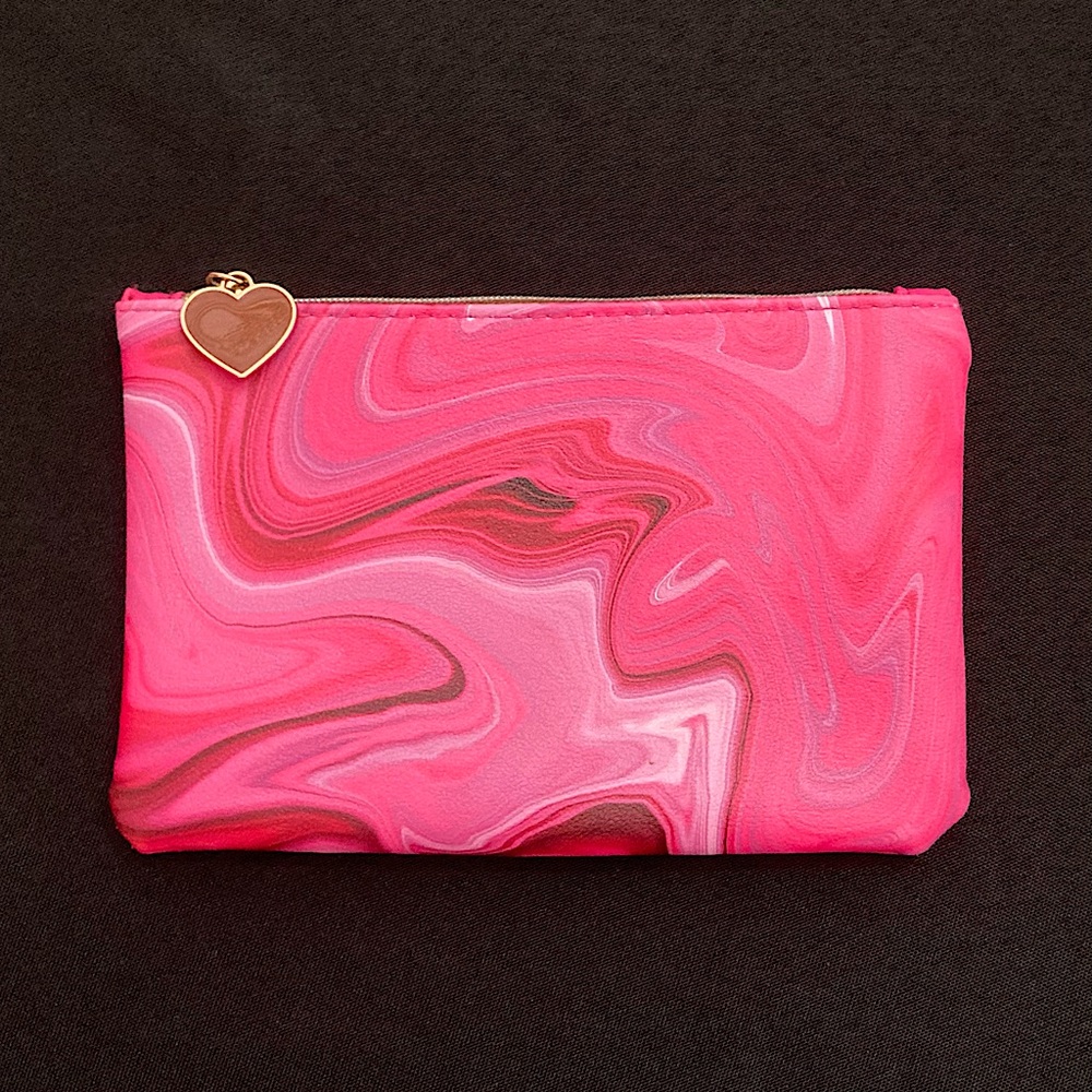 IPSY Pink Marble Faux Leather Mini Cometic Bag
